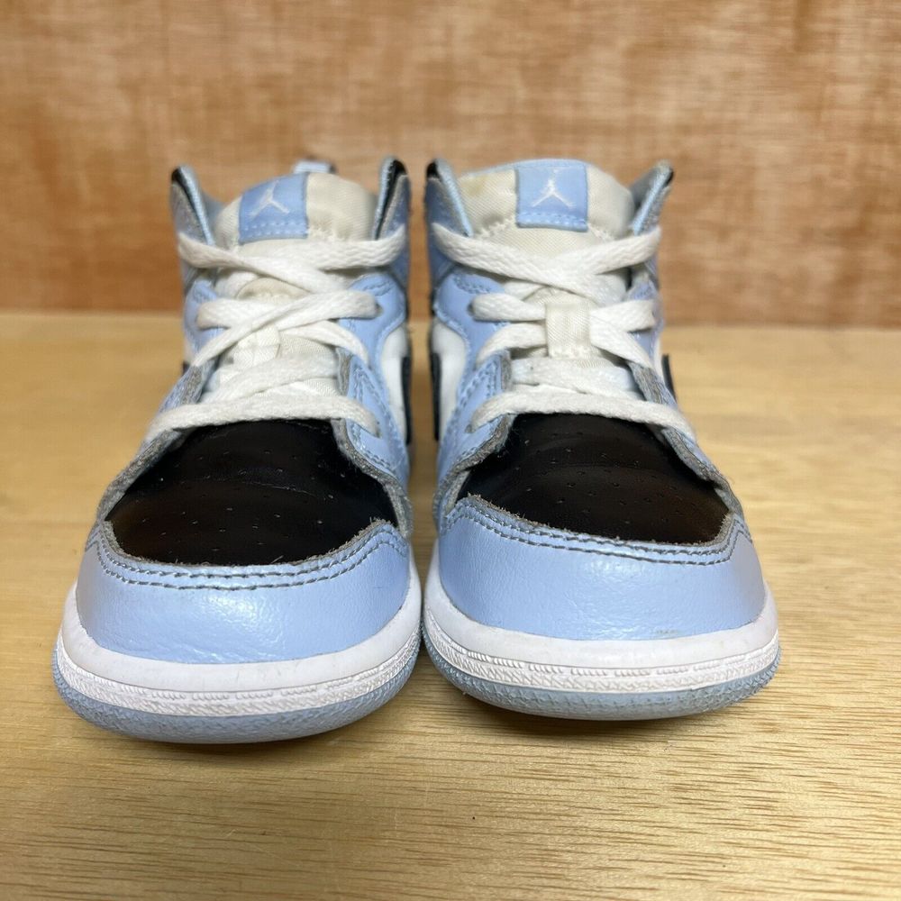 Toddler Nike Air Jordan 1 Mid Athletic Shoes ‘Ice Blue’ 644507-401 Size 9C - Picture 2 of 10